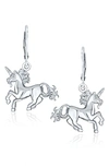 BLING JEWELRY STERLING SILVER MAGICAL UNICORN HORSE PEGASUS EARRINGS