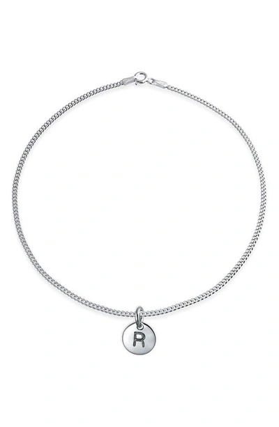 Bling Jewelry Sterling Silver Letter Disc Anklet In 10 Silver - R