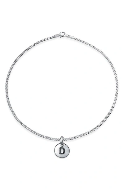 Bling Jewelry Sterling Silver Letter Disc Anklet In 9 Silver - D