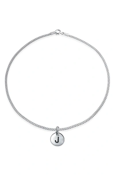 Bling Jewelry Sterling Silver Letter Disc Anklet In 9 Silver - J