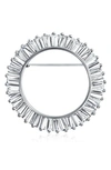 Bling Jewelry Circle Of Life Baguette Cut Cz Brooch In Clear