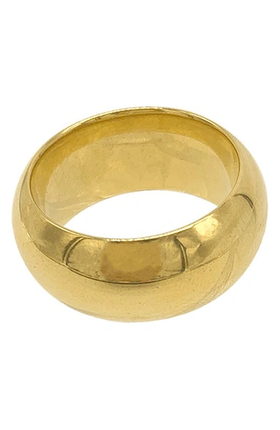 Adornia 14k Yellow Gold Vermeil 10mm Domed Cigar Band Ring
