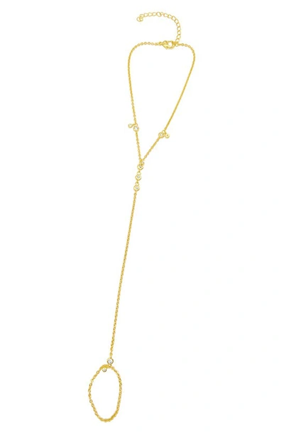 Adornia Crystal Station Hand Chain In Yellow