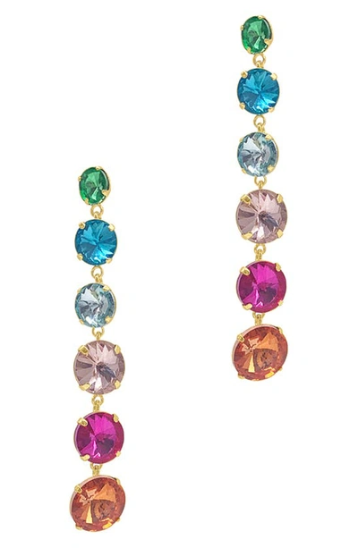 Adornia Rainbow Linear Drop Earrings In Pink
