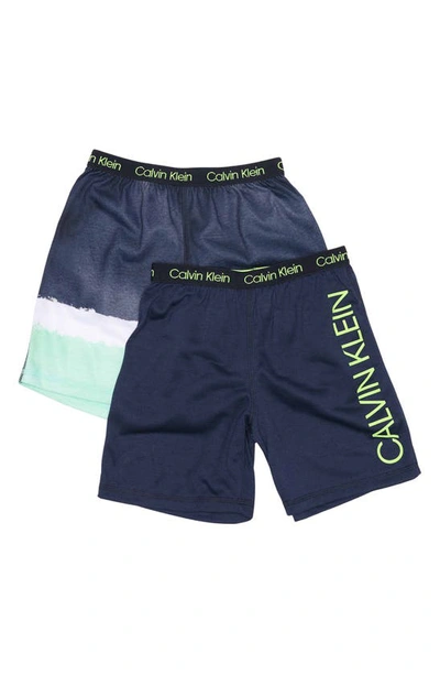 Calvin Klein Kids' 2-pack Boxer Briefs In Dip Dye/black Iris