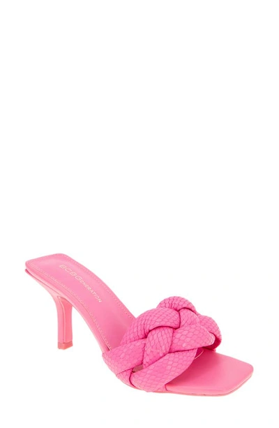 Bcbgeneration Women's Marlino Snakeskin-embossed Leather Sandals In Bubblegum Breach