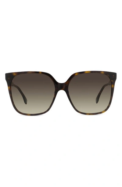 Fendi Fine 59mm Butterfly Sunglasses In Havana/brown