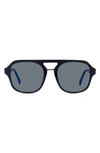 Fendi Men's Temple Logo Aviator Sunglasses In Blue