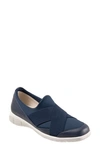 Trotters Urbana Womens Patent Leather Comfort Slip-on Sneakers In Navy