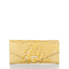 Brahmin Veronica Melbourne Croc Embossed Leather Envelope Wallet In Butter