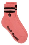 Alexander Mcqueen Alexander Mc Queen Stripe Skull Socks In Gold/white