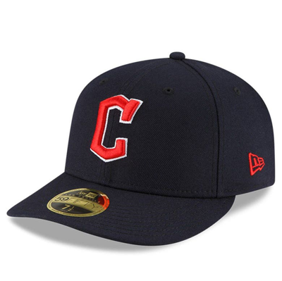 New Era Men's Navy Cleveland Guardians Authentic Collection On-field Road Low Profile 59fifty Fitted Hat In Navy/navy