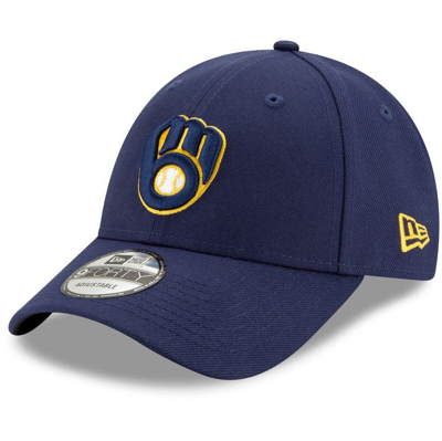 New Era Men's Navy Milwaukee Brewers 2024 Mlb Postseason Side Patch 9forty Adjustable Hat In Navy/gold