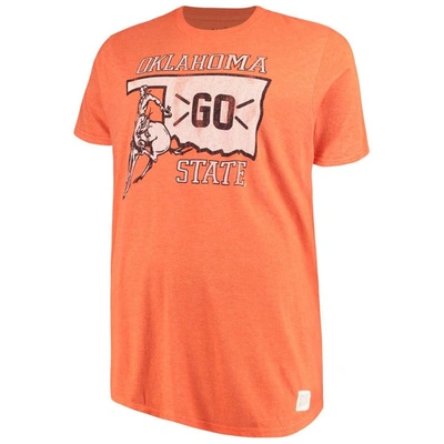 Retro Brand Men's Original  Orange Oklahoma State Cowboys Big And Tall Mock Twist T-shirt