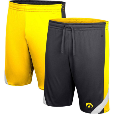 Colosseum Men's  Black, Gold Iowa Hawkeyes Am I Wrong Reversible Shorts In Black,gold