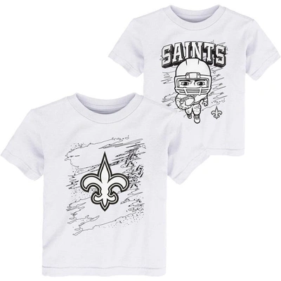 Outerstuff Kids' Toddler White New Orleans Saints Coloring Activity Two-pack T-shirt Set