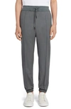 Zegna Grey Mélange High Performance Wool Joggers In Md Gry Sld