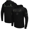 Colosseum Black Boise State Broncos Oht Military Appreciation Hoodie Long Sleeve T-shirt In Black