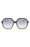 LONGCHAMP 58MM LE PLIAGE MODIFIED RECTANGLE SUNGLASSES