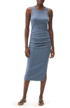 Michael Stars Wren Sleeveless Side Slit Knit Midi Dress In Lake