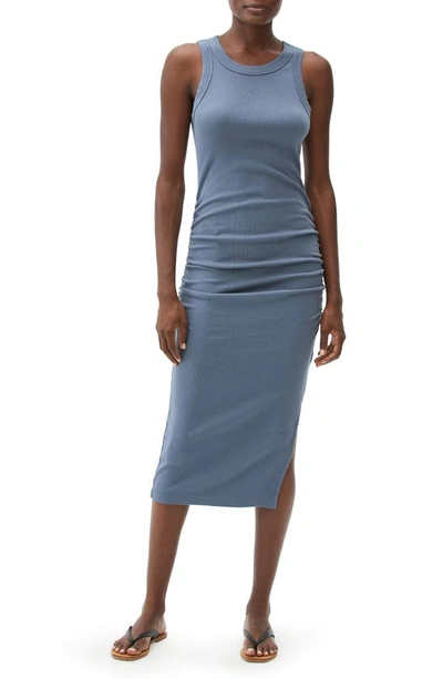 Michael Stars Wren Sleeveless Side Slit Knit Midi Dress In Lake