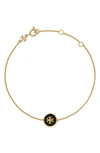 TORY BURCH KIRA ENAMEL PENDANT CHAIN BRACELET