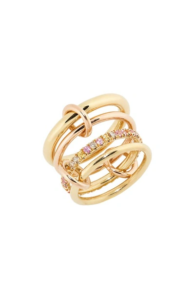 Spinelli Kilcollin Spinelli Collection Nimbus Linked Sapphire Rings In Yellow Gold/ Rose Gold