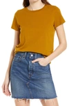Madewell Vintage Crew Neck Cotton T-shirt In Burnished Caramel