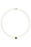 Tory Burch Kira Enameled Pendant Necklace In Tory Gold / Black