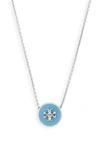 TORY BURCH KIRA ENAMEL PENDANT NECKLACE