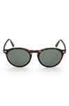 Tom Ford Aurele 52mm Polarized Round Sunglasses In Dhav/ Grnpz