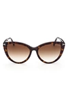 Tom Ford Isabella-02 56mm Gradient Cat Eye Sunglasses In Dark Havana