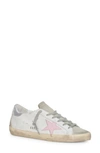 Golden Goose Superstar Mixed Leather Low-top Sneakers In White/ Ice/ Pink/ Silver