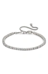 Nadri Love All Cubic Zirconia Slider Bracelet In Rhodium Plated