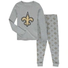 Outerstuff Preschool Boys And Girls Heathered Gray New Orleans Saints Long Sleeve 2 Piece T-shirt And Pants Sle In Gray