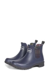 Barbour Wilton Floral Wellingtons Boot In Black Floral In Navy