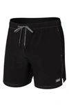 Saxx Oh Buoy 2n1 Volley Solid Swim Trunks In Black