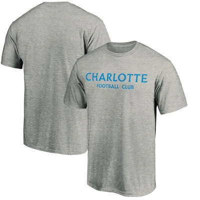 Fanatics Branded Heather Gray Charlotte Fc Wordmark T-shirt