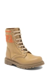 Fendi Beige Boots For Kids With Double Orange Ff In Almond