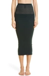 Alaïa Vienne Perforated Seamless Cover-up Tube Skirt In Vert Fonce