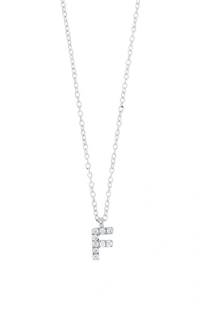 Bony Levy Icon Diamond Initial Pendant Necklace In 18k White Gold - F