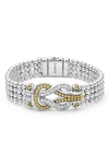 Lagos Newport Flat Beaded Bracelet In Diamond