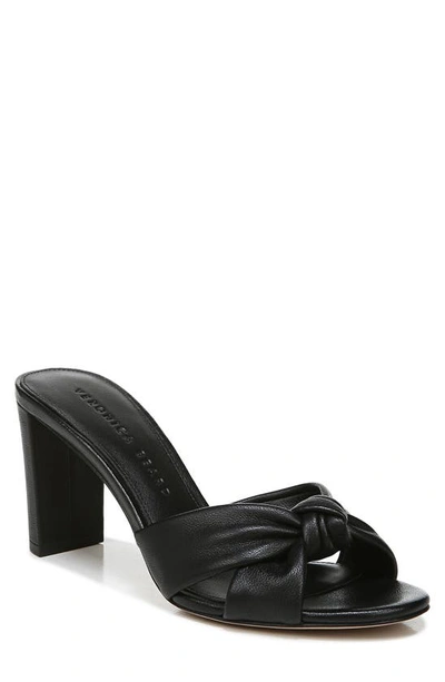 Veronica Beard Ganita Knotted Leather Sandals In Black