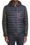 Moncler Lihou Hooded Full-zip Down Jacket In Blue