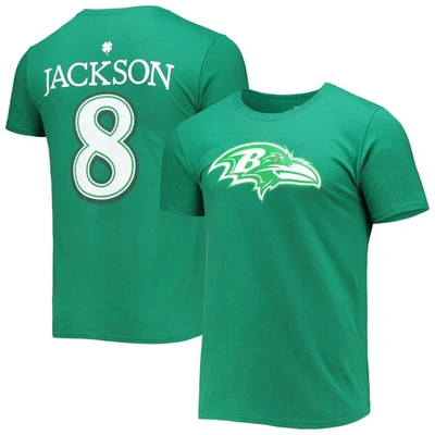 Fanatics Branded Lamar Jackson Green Baltimore Ravens St. Patrick's Day Icon Player T-shirt