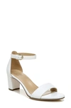 Naturalizer Vera Womens Buckle Ankle Strap Heel Sandals In White Leather