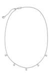 Monica Vinader Fiji Tiny Button Diamond Slider Necklace In Silver