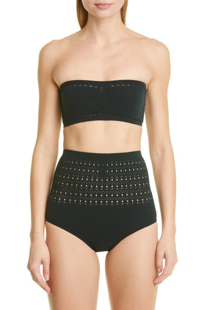 Alaïa Cutout Seamless Two-piece Swimsuit In Green