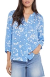 Nydj High/low Crepe Blouse In Avignon Petals