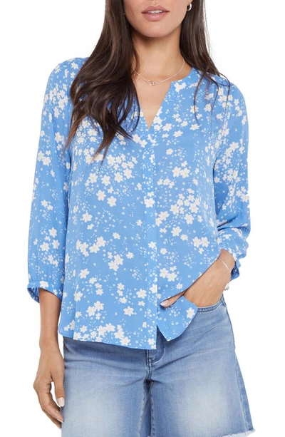 Nydj High/low Crepe Blouse In Avignon Petals